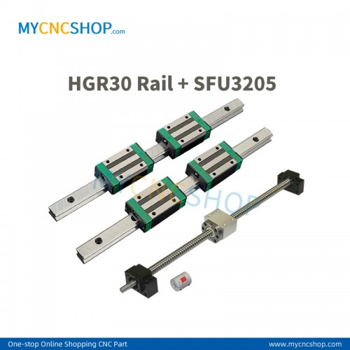SFU3205 950mm+HGR30 Rail 950mm+HGH30A Carriages+BK25/BF25 End support+DSG32H Nut housing+14×20mm Coupling # interchange with HIWIN HGR30 and HGH30CA