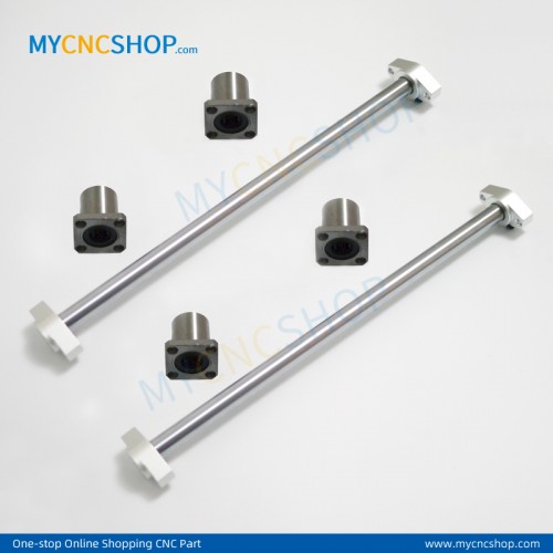 2Pcs Dia.10mm-L350mm Linear Shaft Hardened Rod+4Pcs SHF10 shaft rail support+4Pcs LMK10UU Linear Blocks Unit