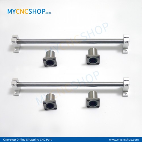 2Pcs Dia.12mm-L500mm Linear Shaft Hardened Rod+4Pcs SK12 shaft rail support+4Pcs LMK12UU Linear Blocks Unit